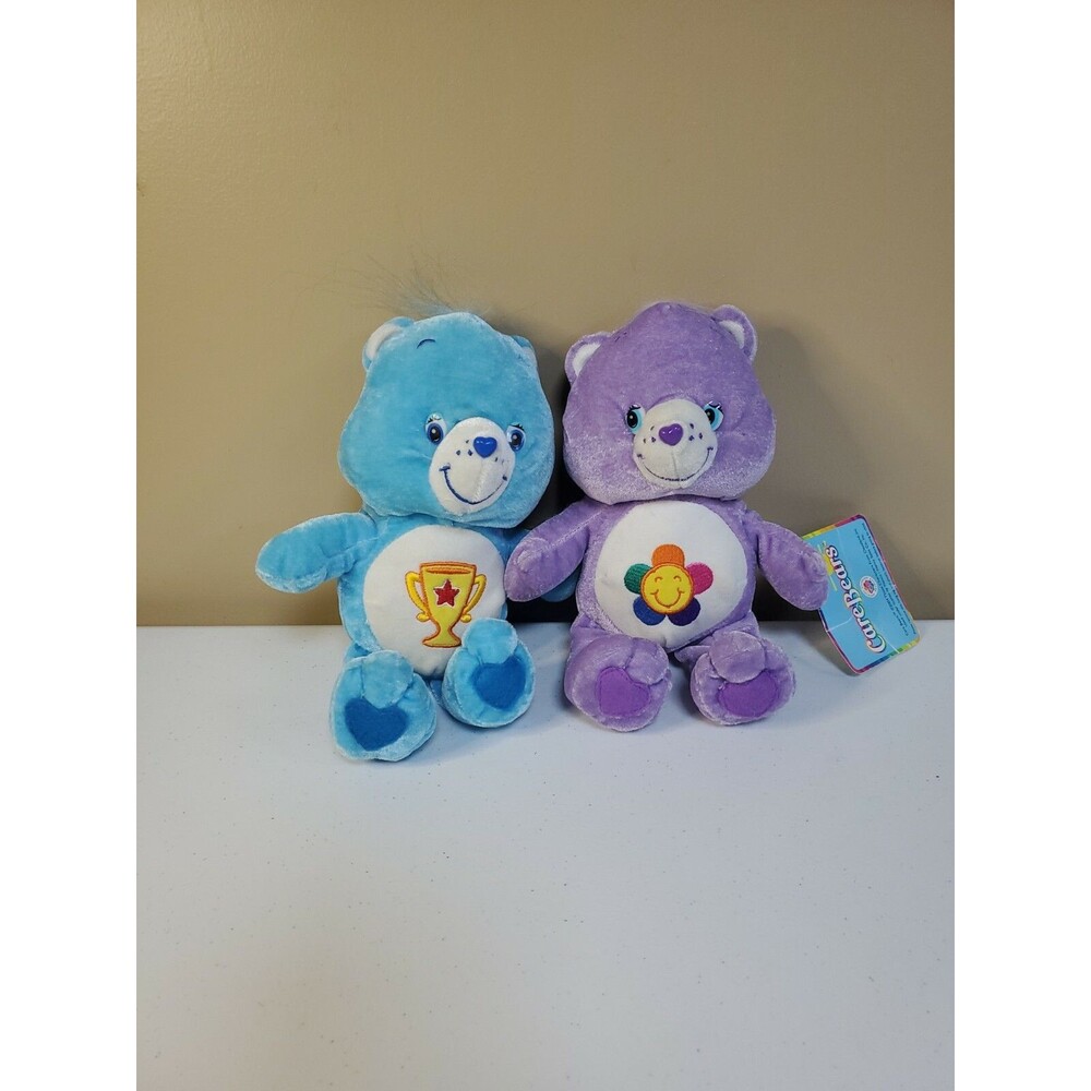 LOT OF 2 Care Bears - Harmony & Champ 2004 Plush - Nanco 9 Inch Stuffed Animal